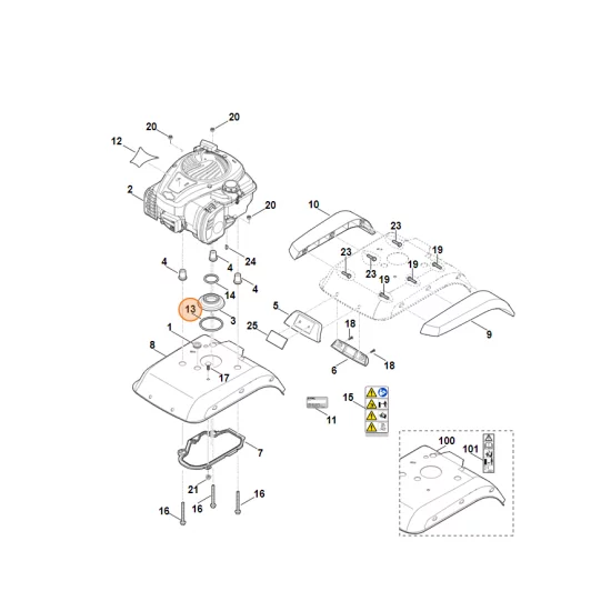 STIHL Glebogryzarka MH445.0 Pierścień uszczelniający 73x5 6241 992 5500